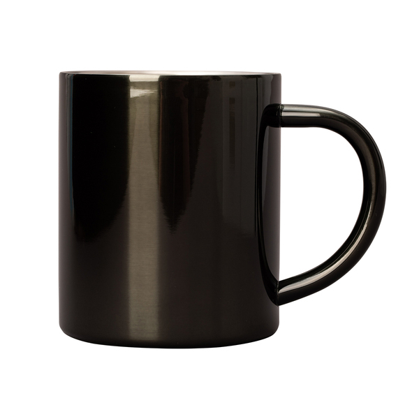 Kubek stalowy Stalwart 300 ml, czarny z nadrukiem logo b
