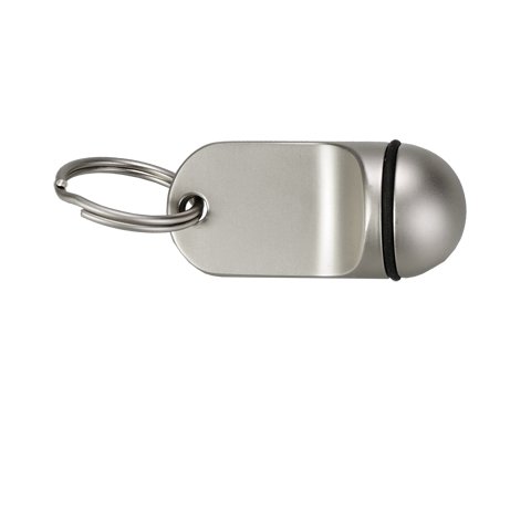 Brelok metalowy Old School, srebrny z grawerem logo d