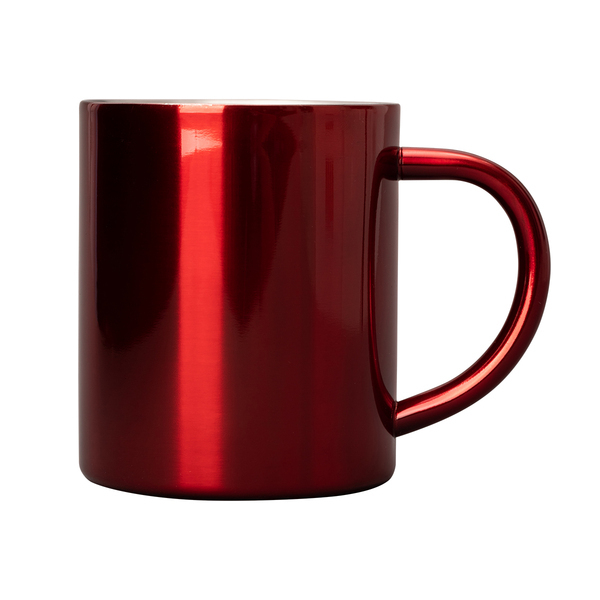 Kubek stalowy Stalwart 300 ml, czerwony z nadrukiem logo b