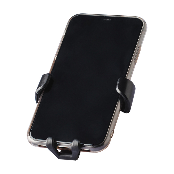 Uchwyt na telefon Mobilefit, czarny z nadrukiem logo a