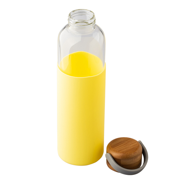 Szklana butelka Refresh 560 ml, żółty z nadrukiem logo b