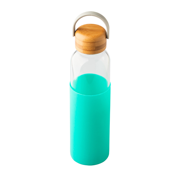 Szklana butelka Refresh 560 ml, zielony z nadrukiem logo a