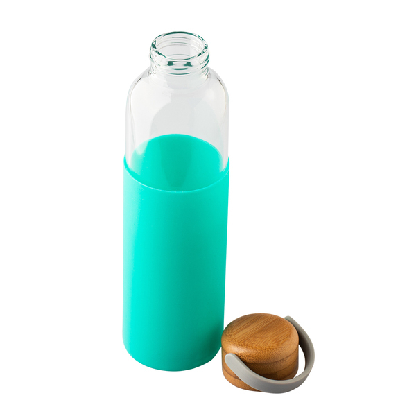 Szklana butelka Refresh 560 ml, zielony z nadrukiem logo b