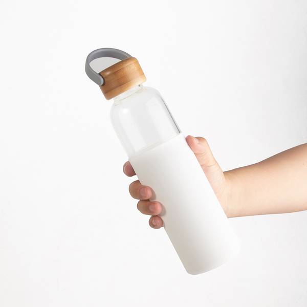 Szklana butelka Refresh 560 ml, biały z nadrukiem logo c