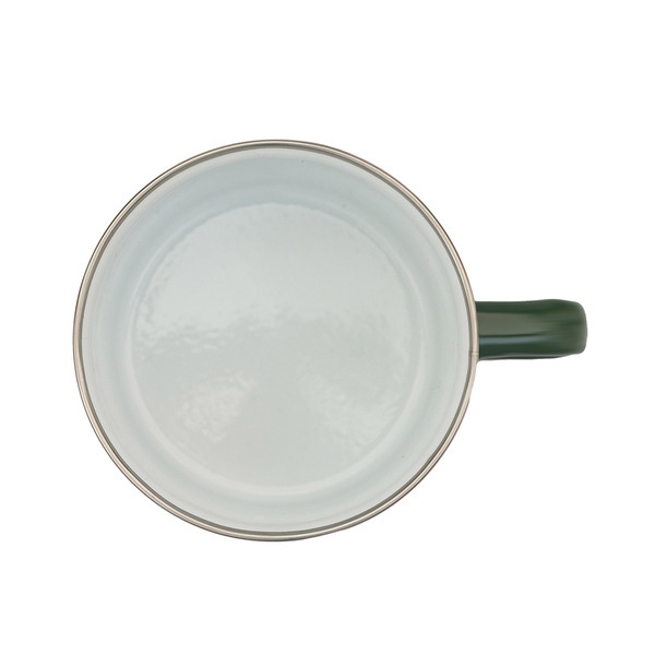 Kubek emaliowany Oldschool 500 ml, zielony z nadrukiem logo a