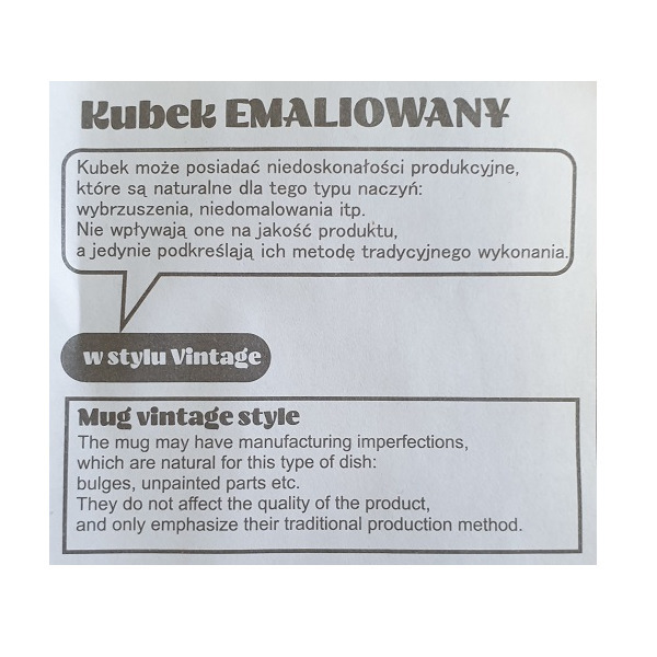Kubek emaliowany Oldschool 500 ml, zielony z nadrukiem logo d