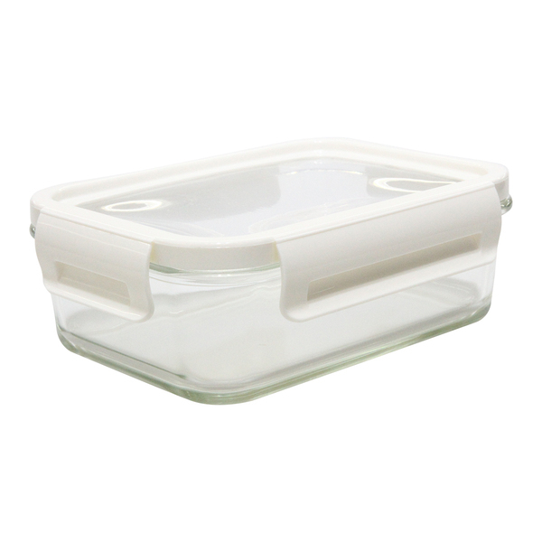 Lunch box Delect 900 ml, biały/transparentny z nadrukiem logo - zdjęcie produktu