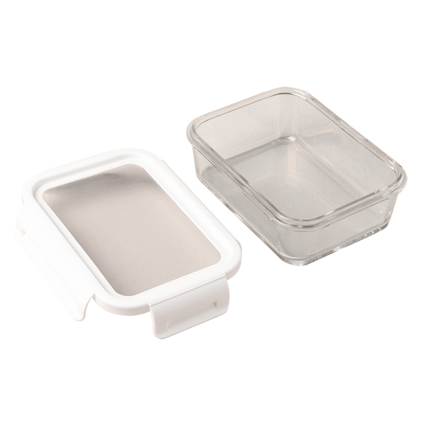Lunch box Delect 900 ml, biały/transparentny z nadrukiem logo a