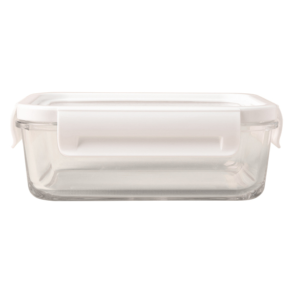 Lunch box Delect 900 ml, biały/transparentny z nadrukiem logo b