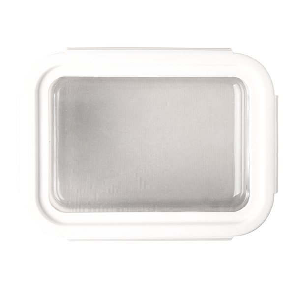 Lunch box Delect 900 ml, biały/transparentny z nadrukiem logo c