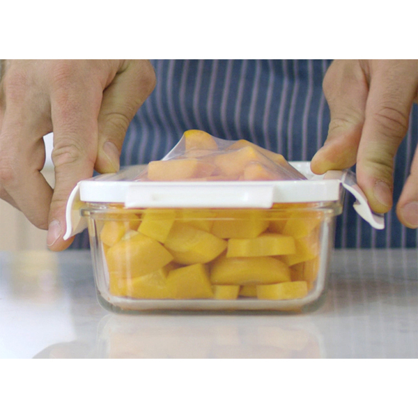 Lunch box Delect 900 ml, biały/transparentny z nadrukiem logo f