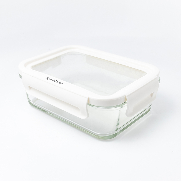 Lunch box Delect 900 ml, biały/transparentny z nadrukiem logo g