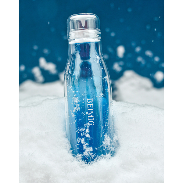 Butelka szklana z osłoną Smart 520 ml, niebieski z nadrukiem logo f