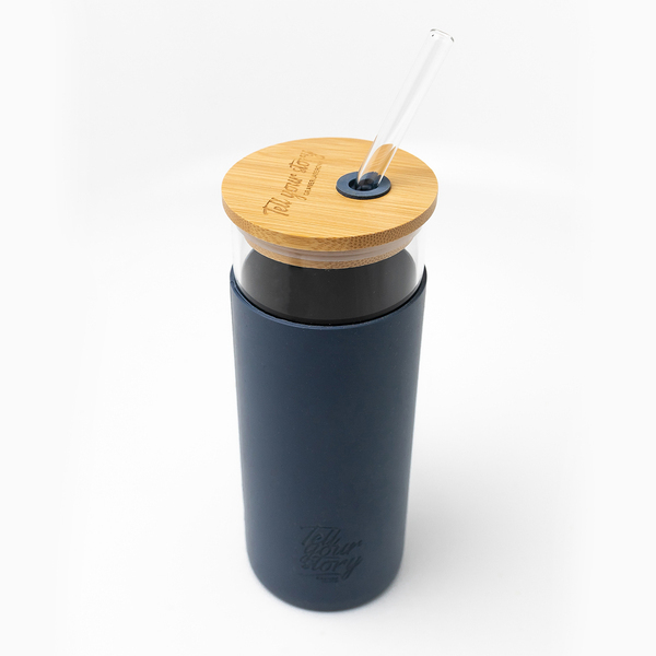 Szklanka/kubek Upscale 450 ml, granatowy z nadrukiem logo f