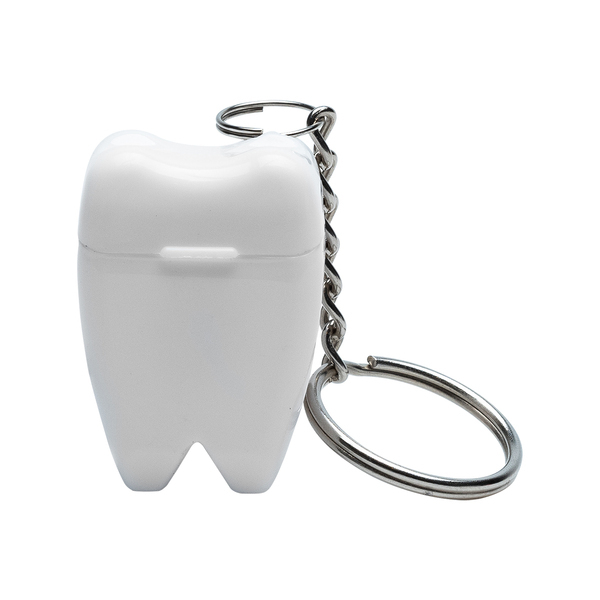 Brelok Toothy z nicią dentystyczną, biały z nadrukiem logo f