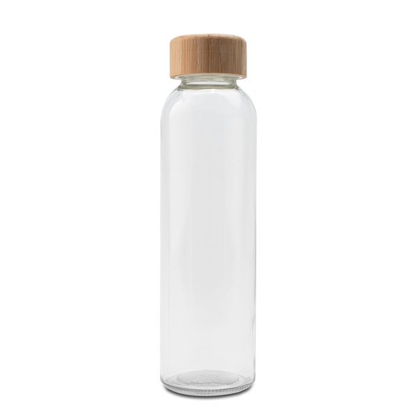 Szklana butelka Aqua Madera 500 ml, brązowy/transparentny z nadrukiem logo - zdjęcie produktu