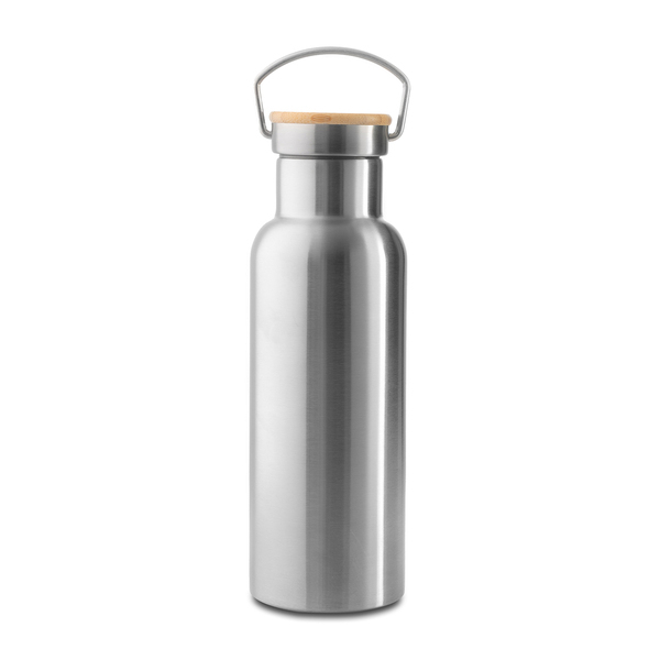 Butelka termiczna Malmo 500 ml, srebrny z nadrukiem logo c