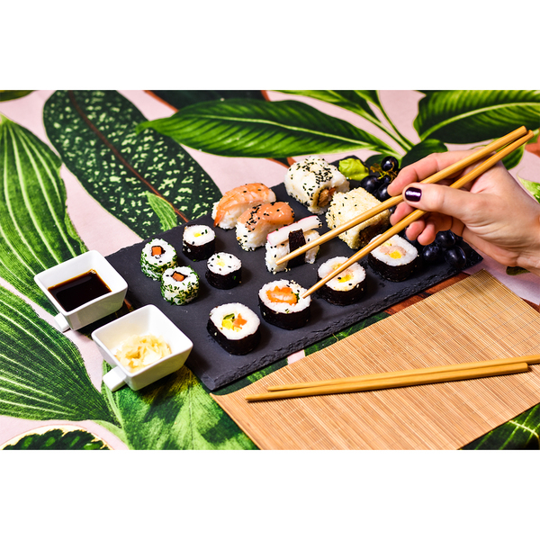 Zestaw do sushi Temaki, czarny z nadrukiem logo f