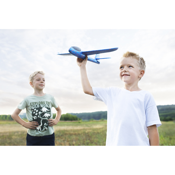 Samolot rzutka Glider, niebieski z nadrukiem logo c