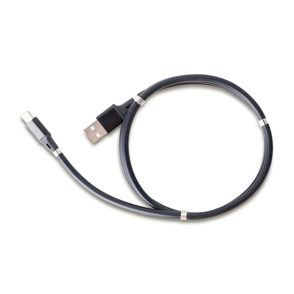 Kabel z magnesami Connect, czarny z nadrukiem logo a