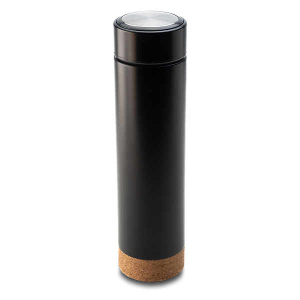 Termos Osseo 450 ml, czarny z nadrukiem logo a
