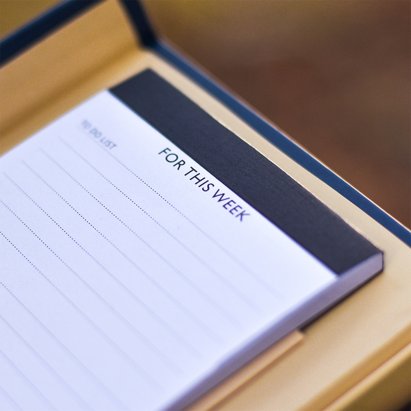 Notes i planner w upominkowym pudełku Kampa, granatowy z nadrukiem logo e
