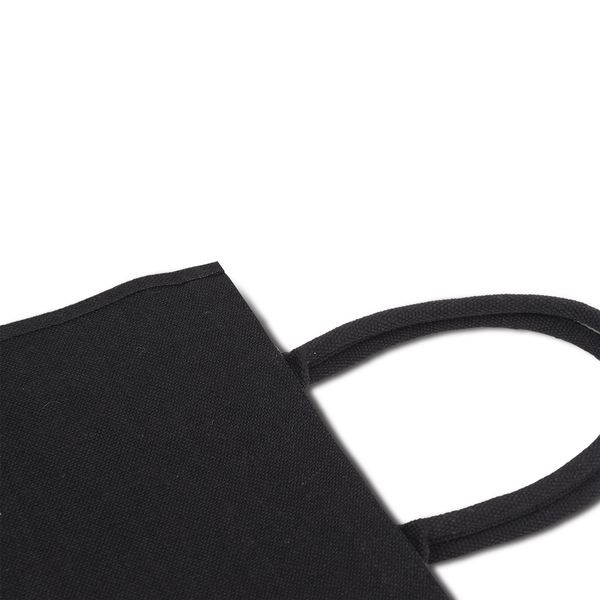 Torba na zakupy z juty Nice Shopper, czarny z nadrukiem logo a