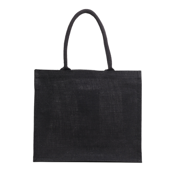 Torba na zakupy z juty Nice Shopper, czarny z nadrukiem logo b