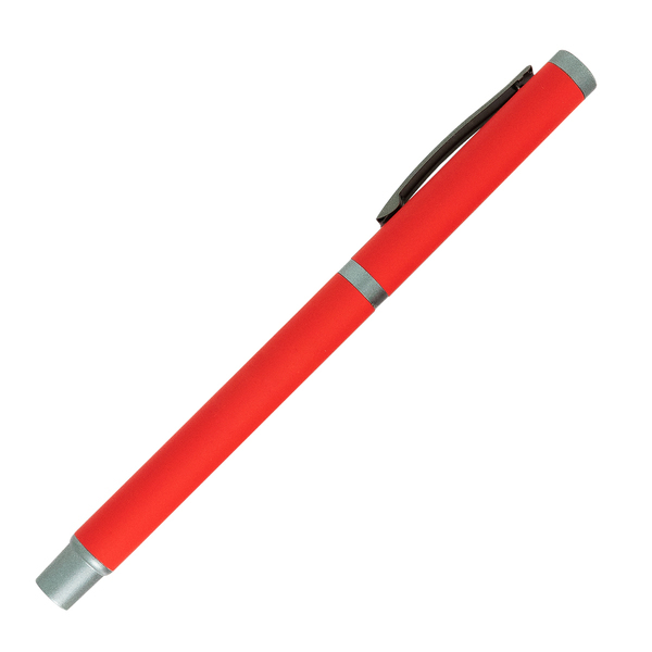 Zestaw piśmienniczy Jetmore, czerwony z nadrukiem logo f