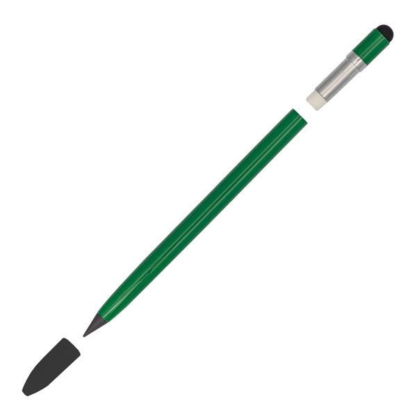 Wieczny ołówek Lakin, zielony z nadrukiem logo b