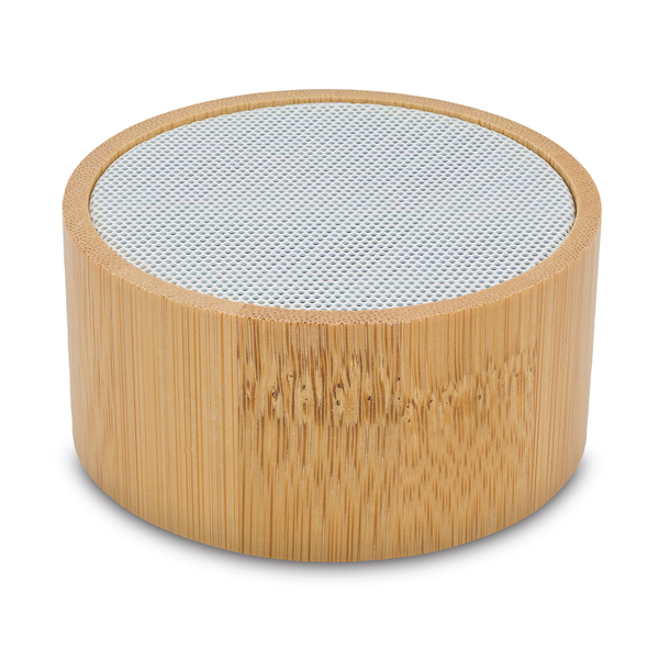 Bambusowy głośnik Bluetooth Soundy, brązowy z nadrukiem logo - zdjęcie produktu