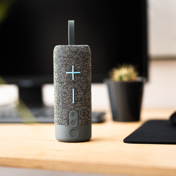 Głośnik Bluetooth Roller, szary z nadrukiem logo e
