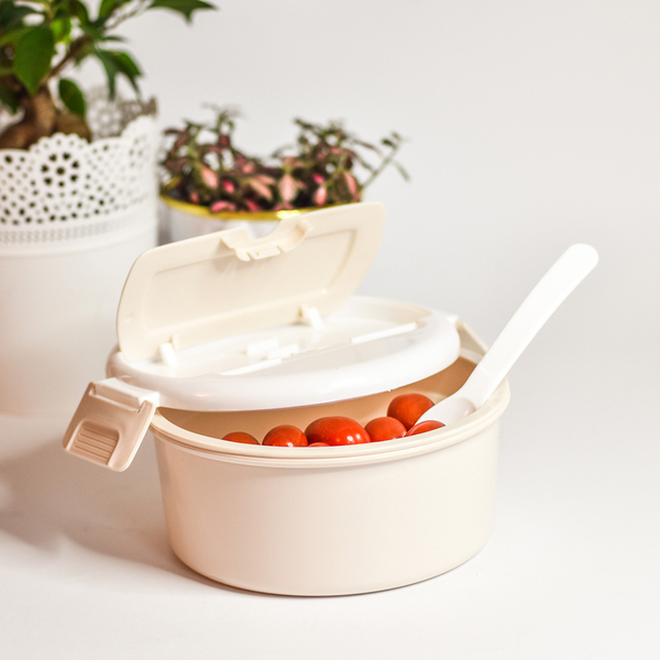 Pojemnik na lunch Tastyway 1000 ml, beżowy z nadrukiem logo g