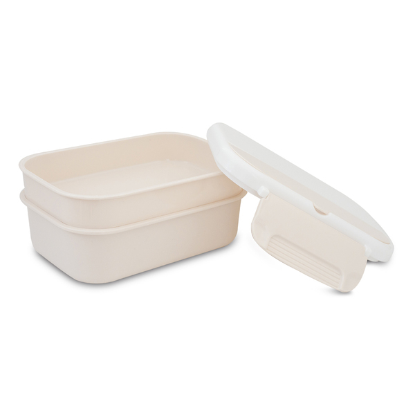 Pojemnik na lunch Healthyway 1200 ml, beżowy z nadrukiem logo a