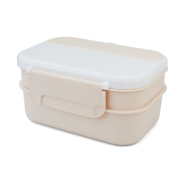 Pojemnik na lunch Healthyway 1200 ml, beżowy z nadrukiem logo - zdjęcie produktu