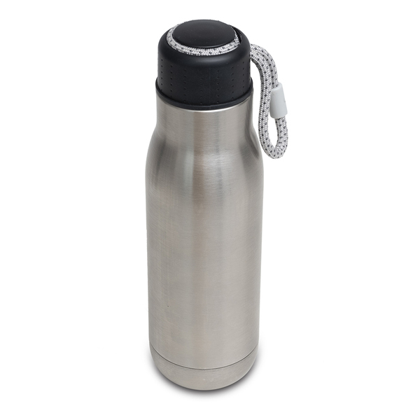 Butelka termiczna 500 ml Calgary, srebrny z nadrukiem logo