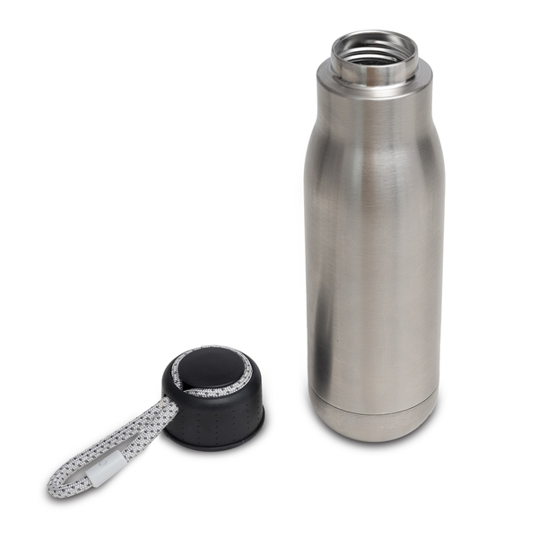 Butelka termiczna 500 ml Calgary, srebrny z nadrukiem logo a