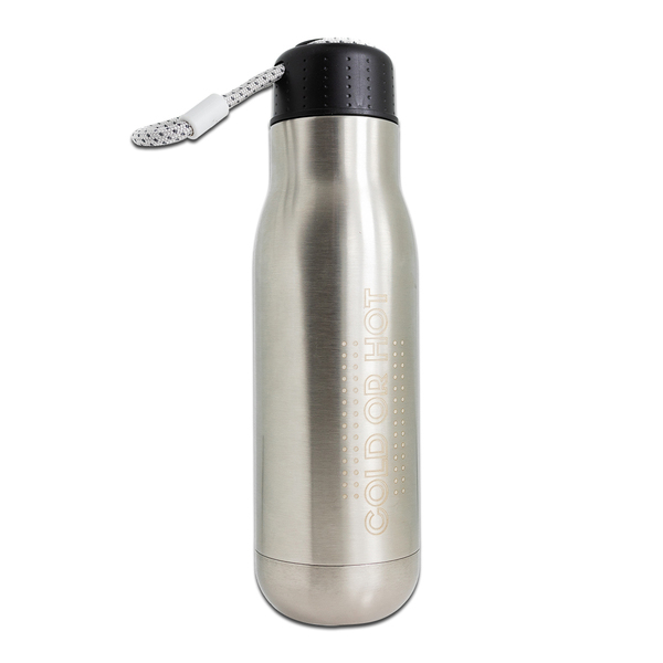 Butelka termiczna 500 ml Calgary, srebrny z nadrukiem logo e