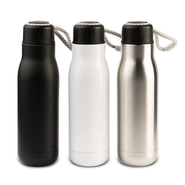Butelka termiczna 500 ml Calgary, srebrny z nadrukiem logo f