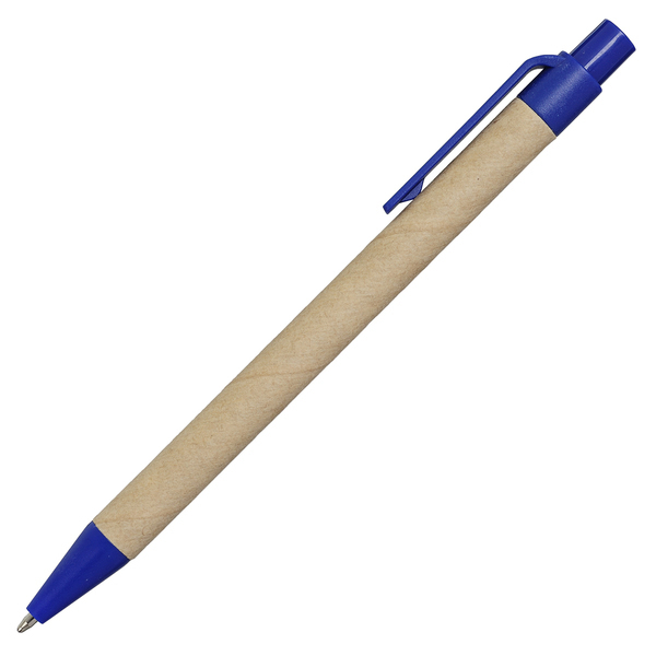 Notes Kraft z długopisem, niebieski/beżowy z nadrukiem logo c