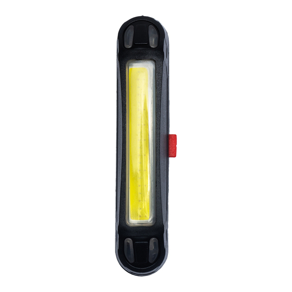 Lampka rowerowa Utrecht, ładowana przez USB, czarny z nadrukiem logo a