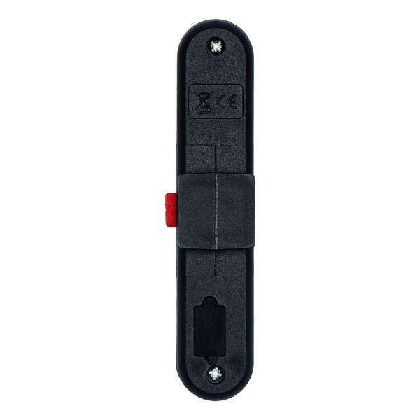 Lampka rowerowa Utrecht, ładowana przez USB, czarny z nadrukiem logo d