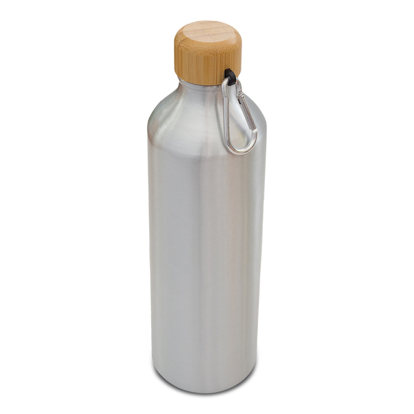 Butelka aluminiowa Luqa 800 ml, srebrny z nadrukiem logo