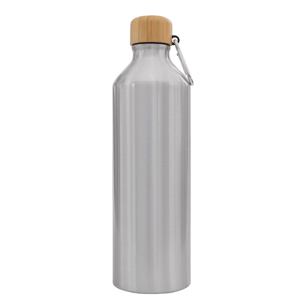 Butelka aluminiowa Luqa 800 ml, srebrny z nadrukiem logo c