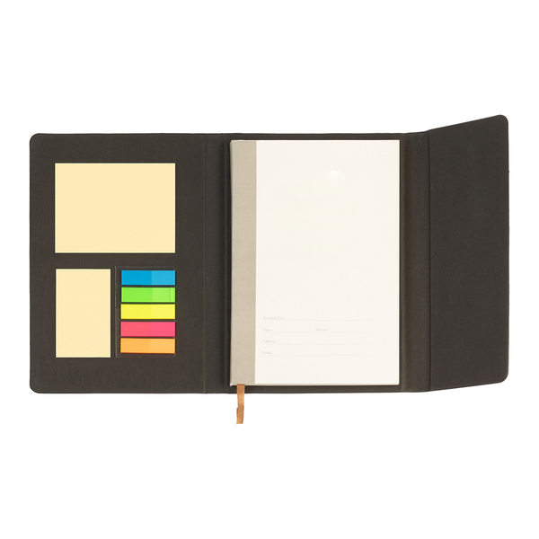 Notes Prato, szary z nadrukiem logo a