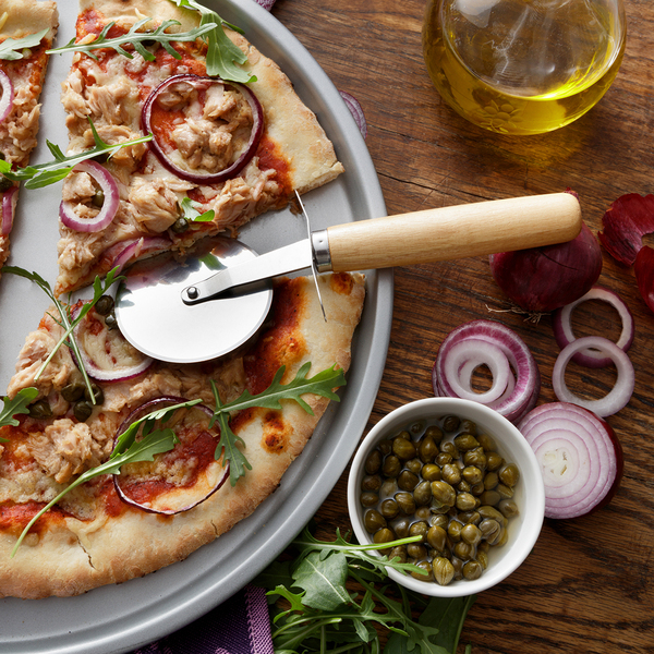 Nóż do pizzy Bianca, brązowy z nadrukiem logo d