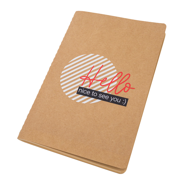 Notes A5 Calobra, brązowy z nadrukiem logo a