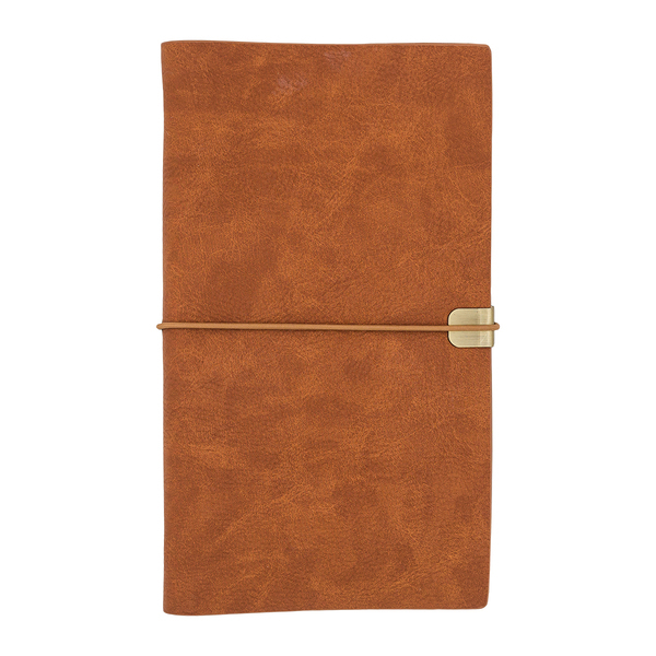 Notes retro Forli, brązowy z nadrukiem logo d