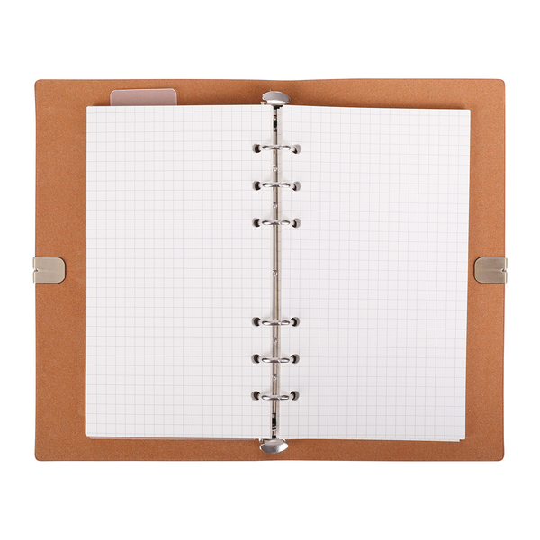 Notes retro Forli, brązowy z nadrukiem logo b