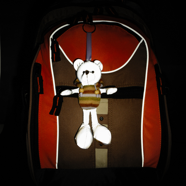 Brelok Teddy, szary z nadrukiem logo e